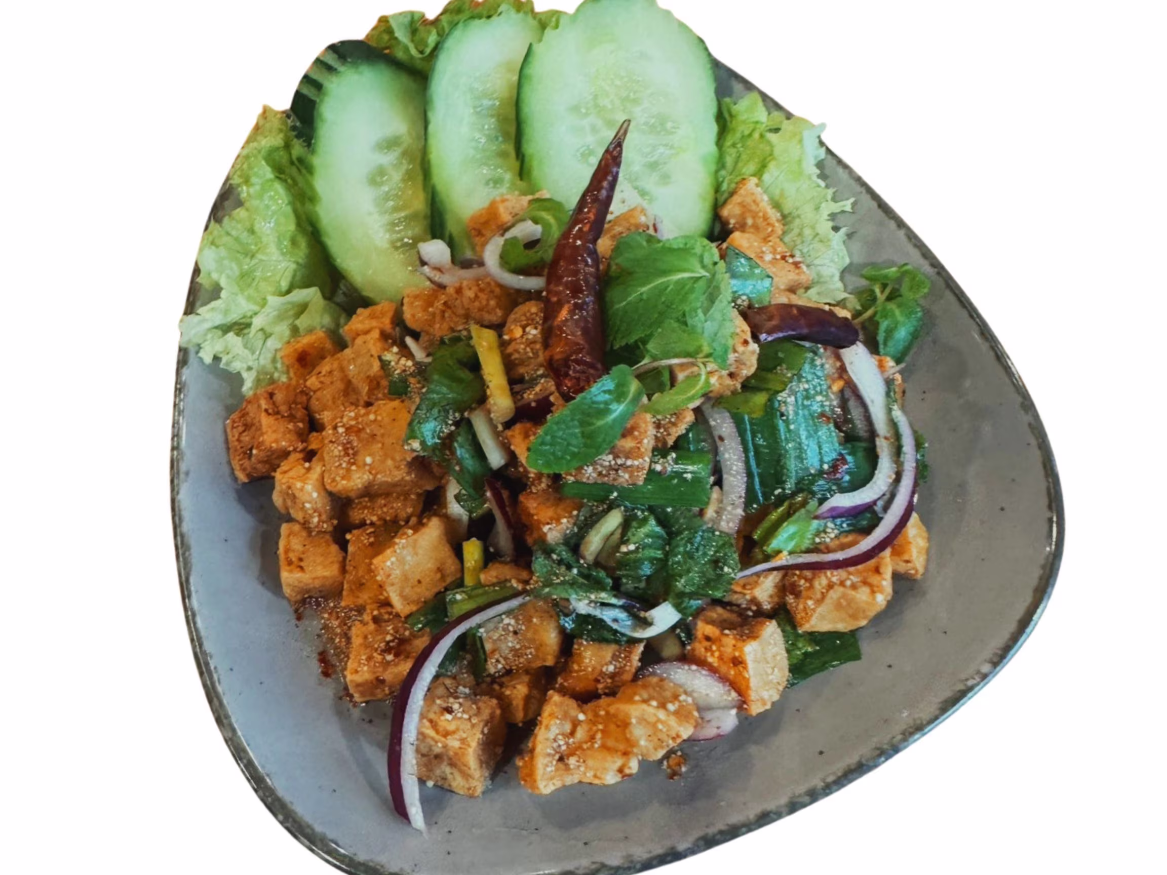 Larb Taohoo Thod ลาบเต้าหู้ทอด 🌶️